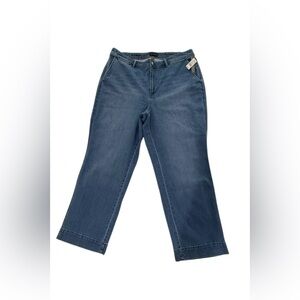 NWT. Talbots Plus Petite, Wide Leg, High Waist, Full Length Jean. Size 16WP.